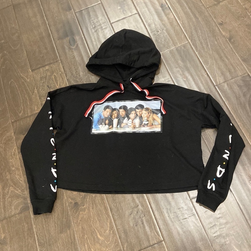 Vintage FRIENDS Graphic Cropped Hoodie size XS